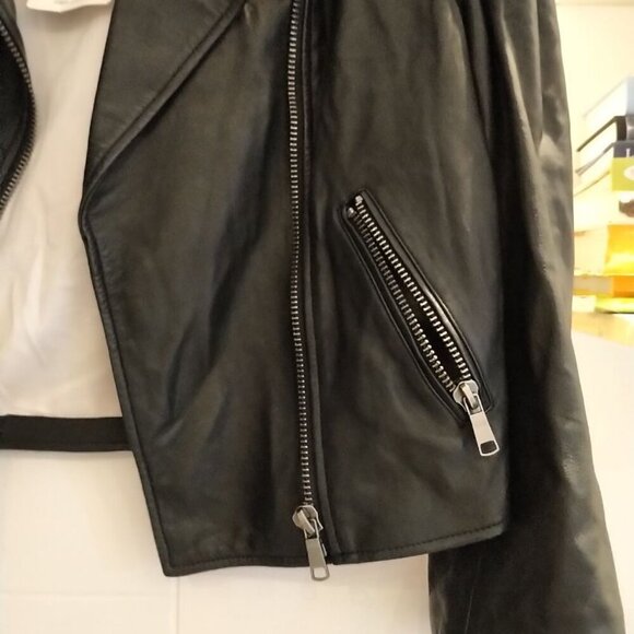 Brand New with Tags Joie Black Leather Jacket Classic and Versatile Style - Picture 12 of 16